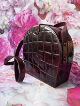 Charger l'image dans la galerie, Sac vintage Margot - Cuir Bordeaux rigide.
