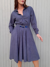 Charger l'image dans la galerie, Robe vintage Agatha - Bleue. Taille M, 38, 40. Jean Bailly Paris. Made in France.