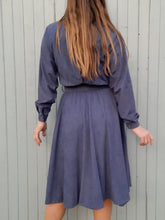 Charger l'image dans la galerie, Robe vintage Agatha - Bleue. Taille M, 38, 40. Jean Bailly Paris. Made in France.
