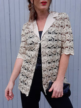 Charger l'image dans la galerie, Chemisier "Seconde" Stephy - Dentelle ajourée Champagne. Taille L, 40, 42.