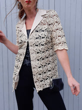 Charger l'image dans la galerie, Chemisier "Seconde" Stephy - Dentelle ajourée Champagne. Taille L, 40, 42.