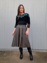 Charger l'image dans la galerie, Jupe vintage Stellia - Cuir marron. Taille L, 40, 42