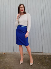 Charger l'image dans la galerie, Jupe crayon vintage Line - Bleu roi. Taille XS, 34, 36. Made in France