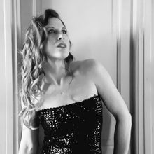 Charger l'image dans la galerie, Bustier "Seconde" Roxane - Sequins noirs et brillants. Taille S, 36, 38. Rodier. Made in France