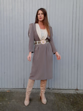Charger l'image dans la galerie, Robe vintage Erin - Col drapé, manches à creuvé. Taille S, 36, 38. Caroline Rohmer. Made in France.