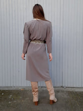 Charger l'image dans la galerie, Robe vintage Erin - Col drapé, manches à creuvé. Taille S, 36, 38. Caroline Rohmer. Made in France.