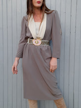 Charger l'image dans la galerie, Robe vintage Erin - Col drapé, manches à creuvé. Taille S, 36, 38. Caroline Rohmer. Made in France.