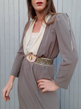 Charger l'image dans la galerie, Robe vintage Erin - Col drapé, manches à creuvé. Taille S, 36, 38. Caroline Rohmer. Made in France.