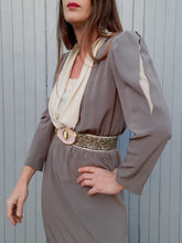 Charger l'image dans la galerie, Robe vintage Erin - Col drapé, manches à creuvé. Taille S, 36, 38. Caroline Rohmer. Made in France.