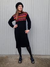 Charger l'image dans la galerie, Robe vintage Manon - Lainage géométrique. Taille M, 38, 40. Technil. Made in France.