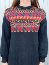 Charger l'image dans la galerie, Robe vintage Manon - Lainage géométrique. Taille M, 38, 40. Technil. Made in France.