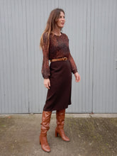 Charger l'image dans la galerie, Jupe crayon vintage Ava - Marron. Taille XL, 42, 44. Caroline Rohmer