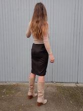 Charger l'image dans la galerie, Jupe vintage Greta - Marron et lurex légèrement brillant. Taille M, 38, 40