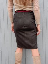 Charger l'image dans la galerie, Jupe vintage Greta - Marron et lurex légèrement brillant. Taille M, 38, 40