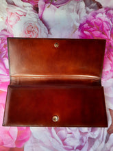 Charger l'image dans la galerie, Pochette vintage Milo - Cuir et peau de serpent marron.