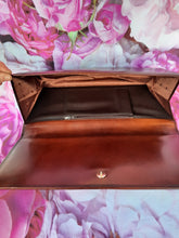 Charger l'image dans la galerie, Pochette vintage Milo - Cuir et peau de serpent marron.