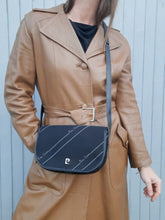 Charger l'image dans la galerie, Sac vintage Léa - Pierre Cardin. Noir et gris. Made in France