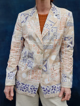 Charger l'image dans la galerie, Blazer vintage Olivia - Sable fleuris. Taille M, 38, 40. Devernois.