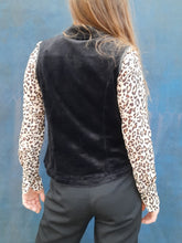 Charger l'image dans la galerie, Veston vintage Sophia - Velours noir et double boutonnage. Taille M, 38, 40. Made in France