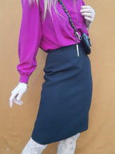 Charger l'image dans la galerie, Jupe vintage Nelly - Laine noire. Guy Laroche. Taille S, 36, 38. Made in France