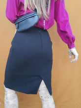 Charger l'image dans la galerie, Jupe vintage Nelly - Laine noire. Guy Laroche. Taille S, 36, 38. Made in France