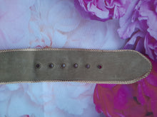 Charger l'image dans la galerie, Ceinture vintage Angéla - Jacquard orange et doré. Taille XS, S. Made in France.