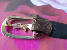 Charger l'image dans la galerie, Ceinture vintage Adèle - Serpent véritable. Médicis. Made in France. T 85
