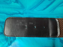 Charger l'image dans la galerie, Ceinture vintage Louise - Grosse boucle. Élastiquée marron. T 80. Made in France.