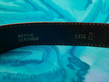 Charger l'image dans la galerie, Ceinture vintage Manu - Reptile véritable écailles marron. T 80