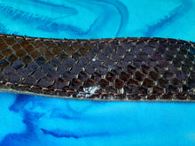 Charger l'image dans la galerie, Ceinture vintage Manu - Reptile véritable écailles marron. T 80