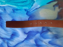 Charger l'image dans la galerie, Ceinture vintage Julia - En cuir exotique de lézard marron. Colifichet. 85.