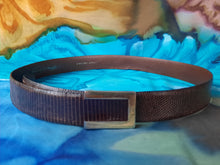 Charger l'image dans la galerie, Ceinture vintage Julia - En cuir exotique de lézard marron. Colifichet. 85.