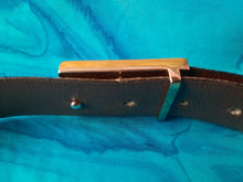 Charger l'image dans la galerie, Ceinture vintage Julia - En cuir exotique de lézard marron. Colifichet. 85.