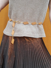 Charger l'image dans la galerie, Ceinture vintage Cyrielle - Chaîne en bois et métal doré. T 85