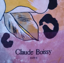 Charger l'image dans la galerie, Foulard vintage Johanna - Fleurs de savane. Claude Boissy Paris. 85 x 85