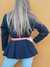 Charger l'image dans la galerie, Blazer vintage Samy- A basque bien cintré. Taille M, 38, 40. Alouette Paris.