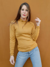 Charger l'image dans la galerie, Pull vintage Célia - Col montant boutonné. Moutarde. Taille S, 36, 38