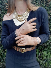 Charger l'image dans la galerie, Gants vintage Loubna - Cuir camel, doublure soie. Broderies florales