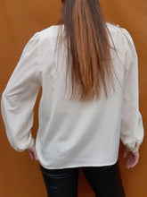 Charger l'image dans la galerie, Blouse vintage Léna - Plumetis irisés et boutonnage sur le côté. Taille XL, 42, 44.