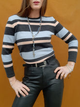 Charger l'image dans la galerie, Pull vintage Claire - A rayures. Taille S, 36, 38. Louis Féraud.