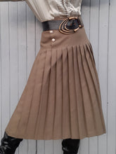 Charger l'image dans la galerie, Jupe vintage Sophie - Plissée vert kaki. Taille XXL, 44, 46.