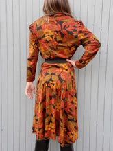 Charger l'image dans la galerie, Robe vintage Marthe - Feuillage Automnal. Taille M, 38, 40. Made in France.