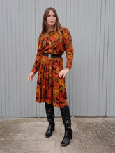 Charger l'image dans la galerie, Robe vintage Marthe - Feuillage Automnal. Taille M, 38, 40. Made in France.