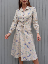 Charger l'image dans la galerie, Ensemble vintage Charline - Veste fine et jupe trapèze. Imprimé floral. Taille M, 38, 40