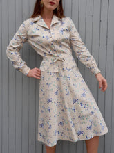 Charger l'image dans la galerie, Ensemble vintage Charline - Veste fine et jupe trapèze. Imprimé floral. Taille M, 38, 40