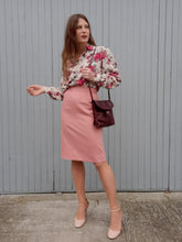 Charger l'image dans la galerie, Jupe crayon vintage Dianne - Rose. Taille M, 38, 40. Meja. Made in France