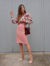 Charger l'image dans la galerie, Jupe crayon vintage Dianne - Rose. Taille M, 38, 40. Meja. Made in France