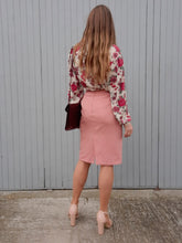 Charger l'image dans la galerie, Jupe crayon vintage Dianne - Rose. Taille M, 38, 40. Meja. Made in France