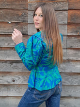 Charger l'image dans la galerie, Blouse vintage Shanna - Imprimé tropical et basque. Taille M, 38, 40.