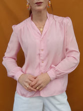 Charger l'image dans la galerie, Chemisier vintage Agathe - Rose. Taille M, 38, 40. Made in France.